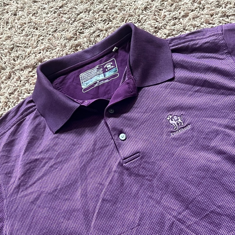 Cutter & Buck‎ Mens DryTec Luxe Polo Shirt Purple Camelback Logo Size Medium